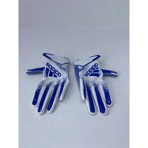 Adidas SFIA Certified F1440 Football Glove Youth Medium White Blue 5 Finger 9308
